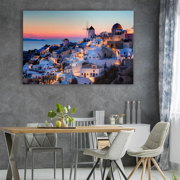 Santorini Island Wall Art Greece Nature Landscape Poster Printing Canvas Painting Wall Art Modern Home Aesthetic Decoration 08x12inch