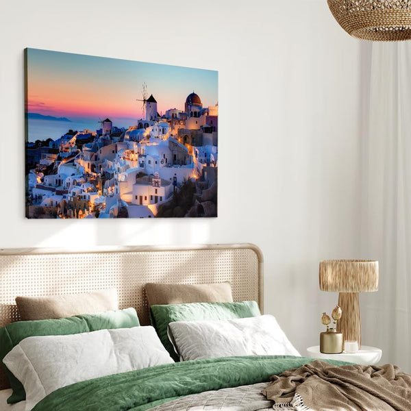 Santorini Island Wall Art Greece Nature Landscape Poster Printing Canvas Painting Wall Art Modern Home Aesthetic Decoration 08x12inch