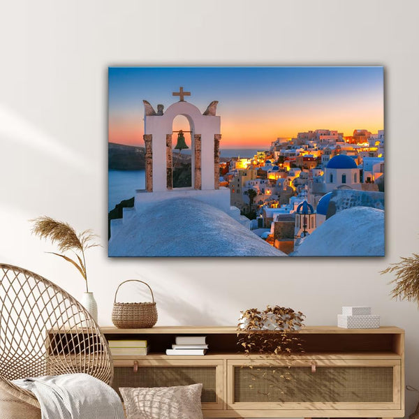 Santorini Island Greece Poster Printing Canvas Painting Wall Art Modern Home Bedroom Decoration 08x12inch
