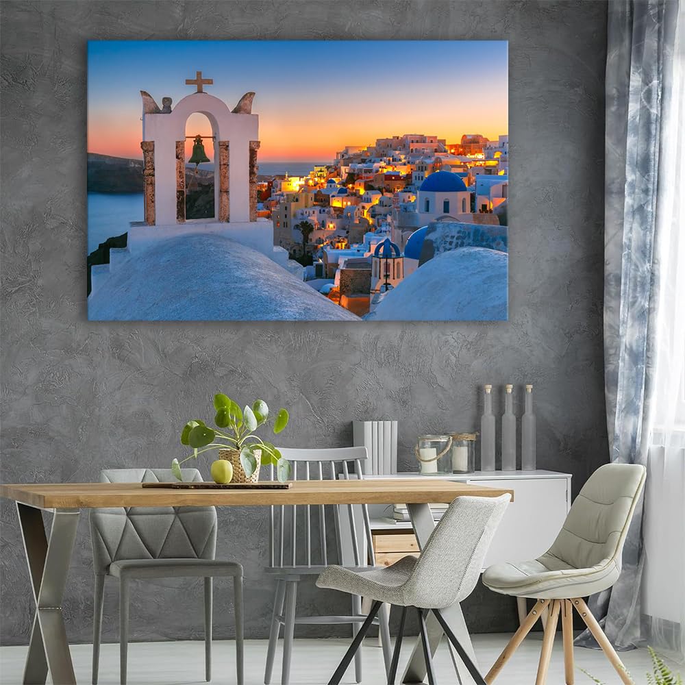 Santorini Island Greece Poster Printing Canvas Painting Wall Art Modern Home Bedroom Decoration 08x12inch