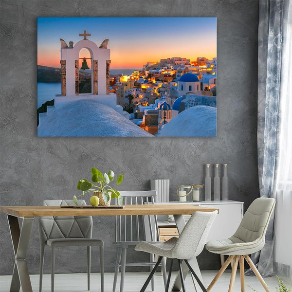 Santorini Island Greece Poster Printing Canvas Painting Wall Art Modern Home Bedroom Decoration 08x12inch