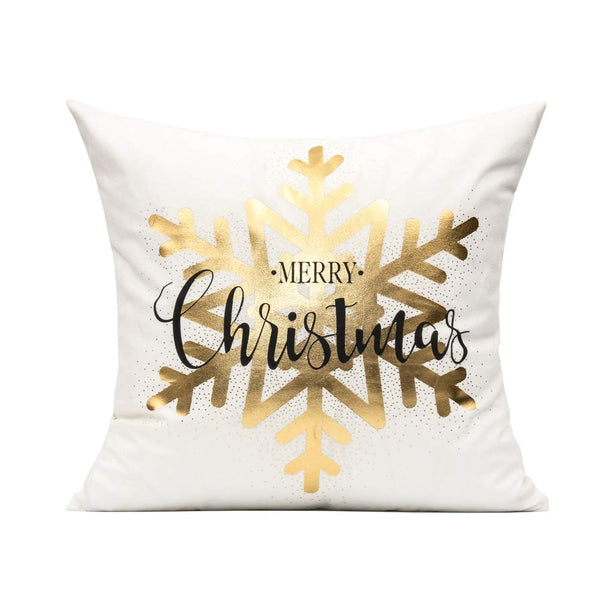 White Gold Christmas Decorations Throw Pillow Covers 18X18 Set of 4