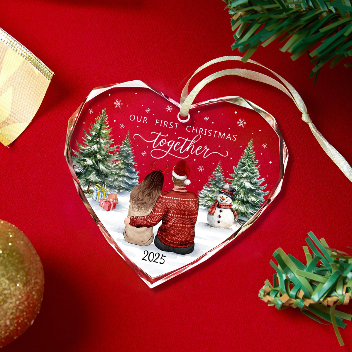 First Christmas Together Ornament 2025, Our Christmas Ornaments 2025 Gifts,Glass 1st Christmas Ornaments