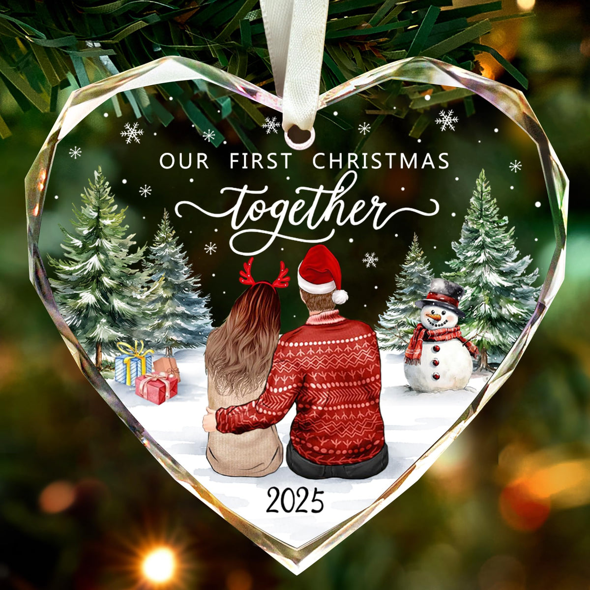 First Christmas Together Ornament 2025, Our Christmas Ornaments 2025 Gifts,Glass 1st Christmas Ornaments