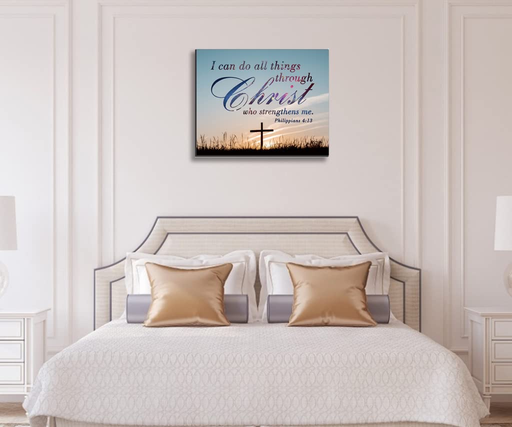 I can do all things Canvas Wall Art philippians 4:13 Wall Inspirational Quotes Framed Artwork for Living Room