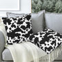 Cow Skin Throw Pillow Covers Set of 2 Black and White Spot Pillow Covers 18x18 Inch
