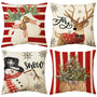 Christmas Pillow Covers 18x18 inch Set of 4, Christmas Decorations Cushion Covers, Xmas Pillow Covers