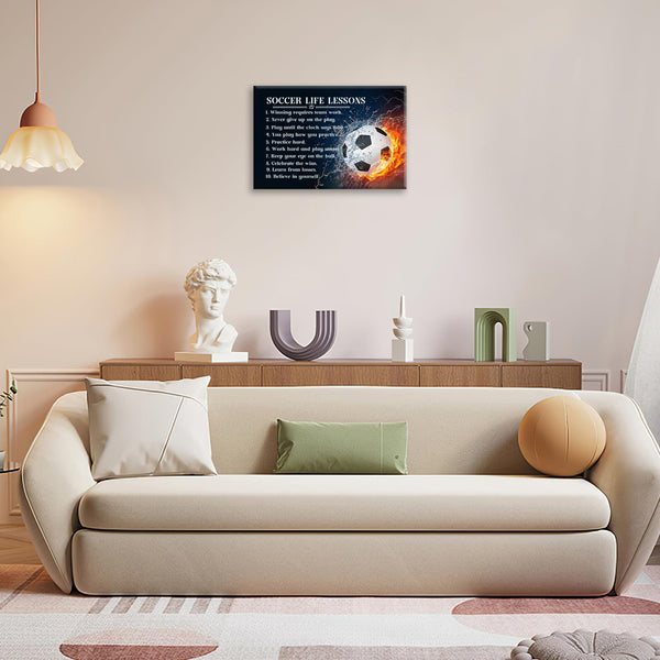 Inspirational Soccer Wall Art Soccer Life Lessons Pictures Wall Decor Sports Canvas Painting Prints Artwork