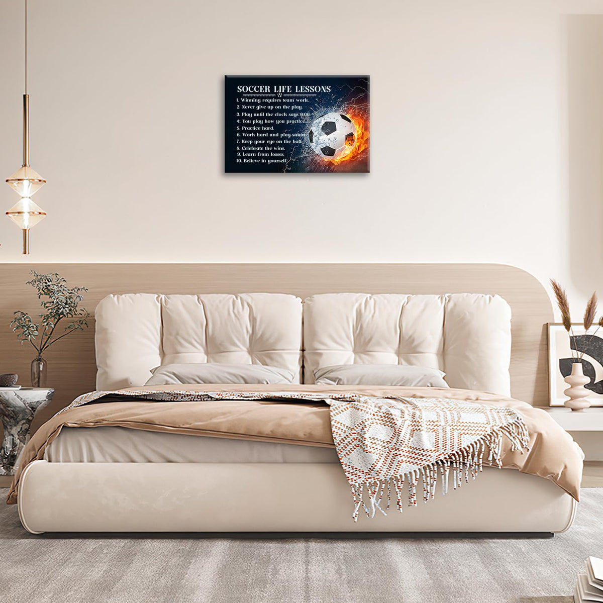 Inspirational Soccer Wall Art Soccer Life Lessons Pictures Wall Decor Sports Canvas Painting Prints Artwork