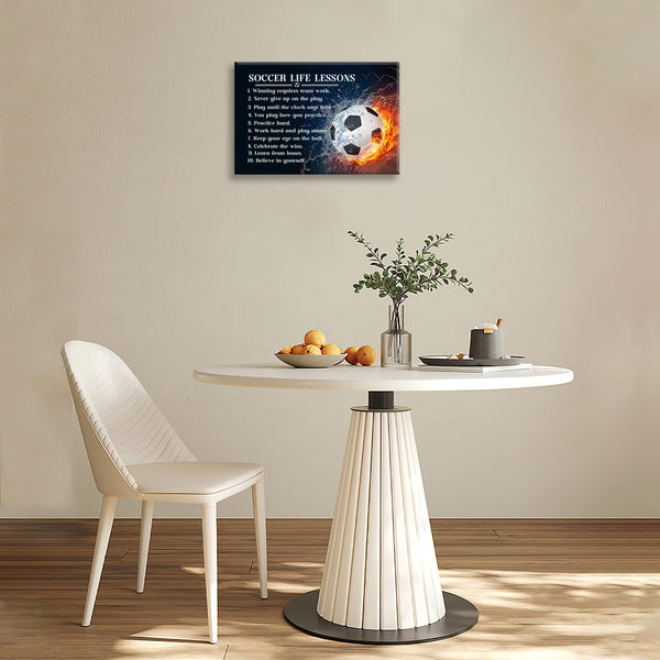 Inspirational Soccer Wall Art Soccer Life Lessons Pictures Wall Decor Sports Canvas Painting Prints Artwork