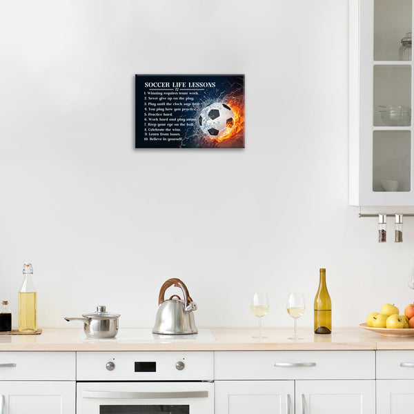 Inspirational Soccer Wall Art Soccer Life Lessons Pictures Wall Decor Sports Canvas Painting Prints Artwork