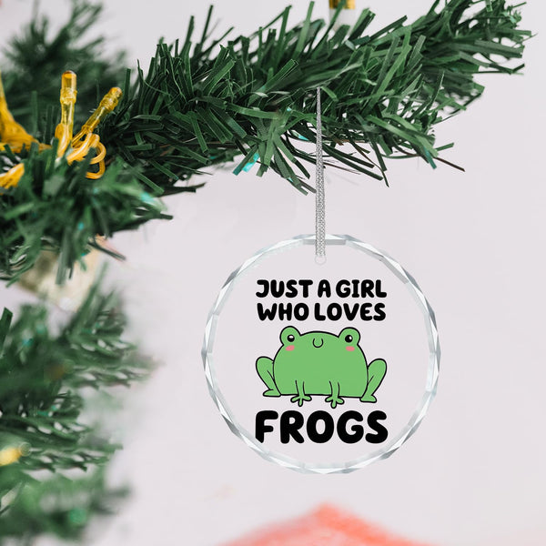 Frog Ornament Gifts for Girls Women, Just a Girl Who Loves Frogs Crystal Ornament Keepsake Decorations