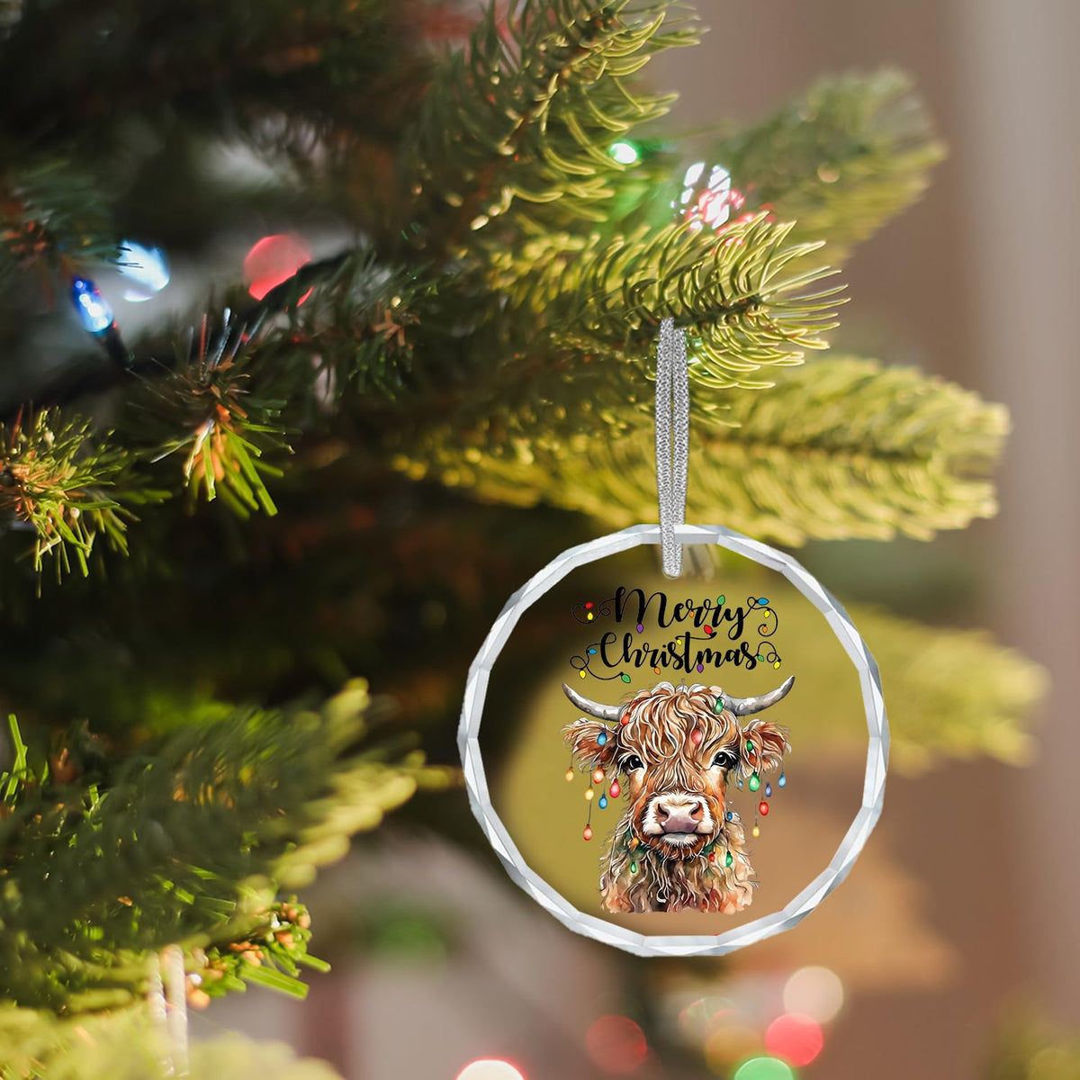 Highland Cow Ornaments, Gifts for Cow Lovers, Highland Cows Gifts Ornaments for Christmas Tree, Christmas Cow Decorative