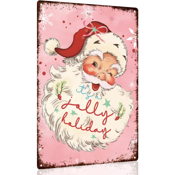 Vintage Christmas Wall Decor,Chrismas Santa Claus Decoration,Christmas Pink