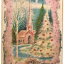 Vintage Christmas Decor - Rustic Pink Tin Sign for Home, Farmhouse, Kitchen, Cafe, Bar Wall Decor - 8 x 12 Inch
