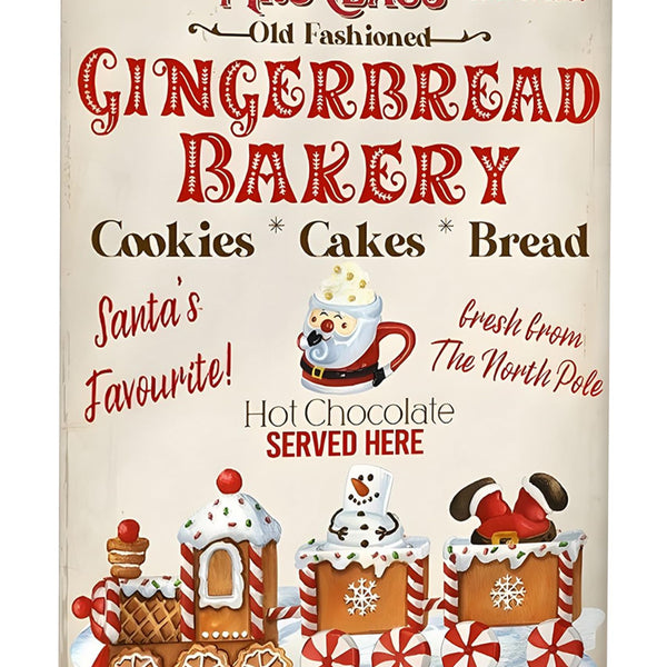 Vintage Christmas Decor Gifts Rustic Christmas Mrs Claus Old Fashioned Gingerbread Bakery Tin Sign