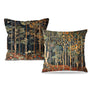 Rustic William Morris Inspired Autumn Forest Decor Throw Pillow Covers 18x18 Set of 2, Vintage Botanical Nature
