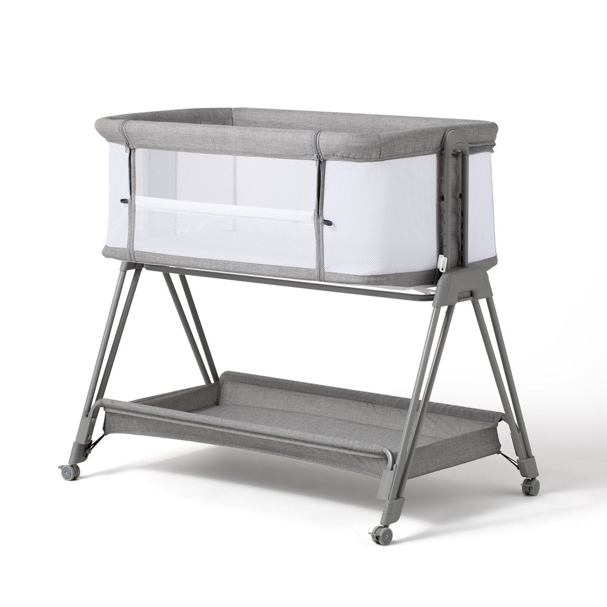 Baby Bassinet Bedside Sleeper with Wheels and Storage Tray – Portable Adjustable Crib for Newborns