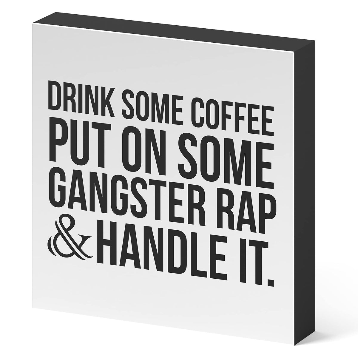 Coffee Sign, Inspirational Wood Box Sign, Funny Office Kitchen Desk Decoration