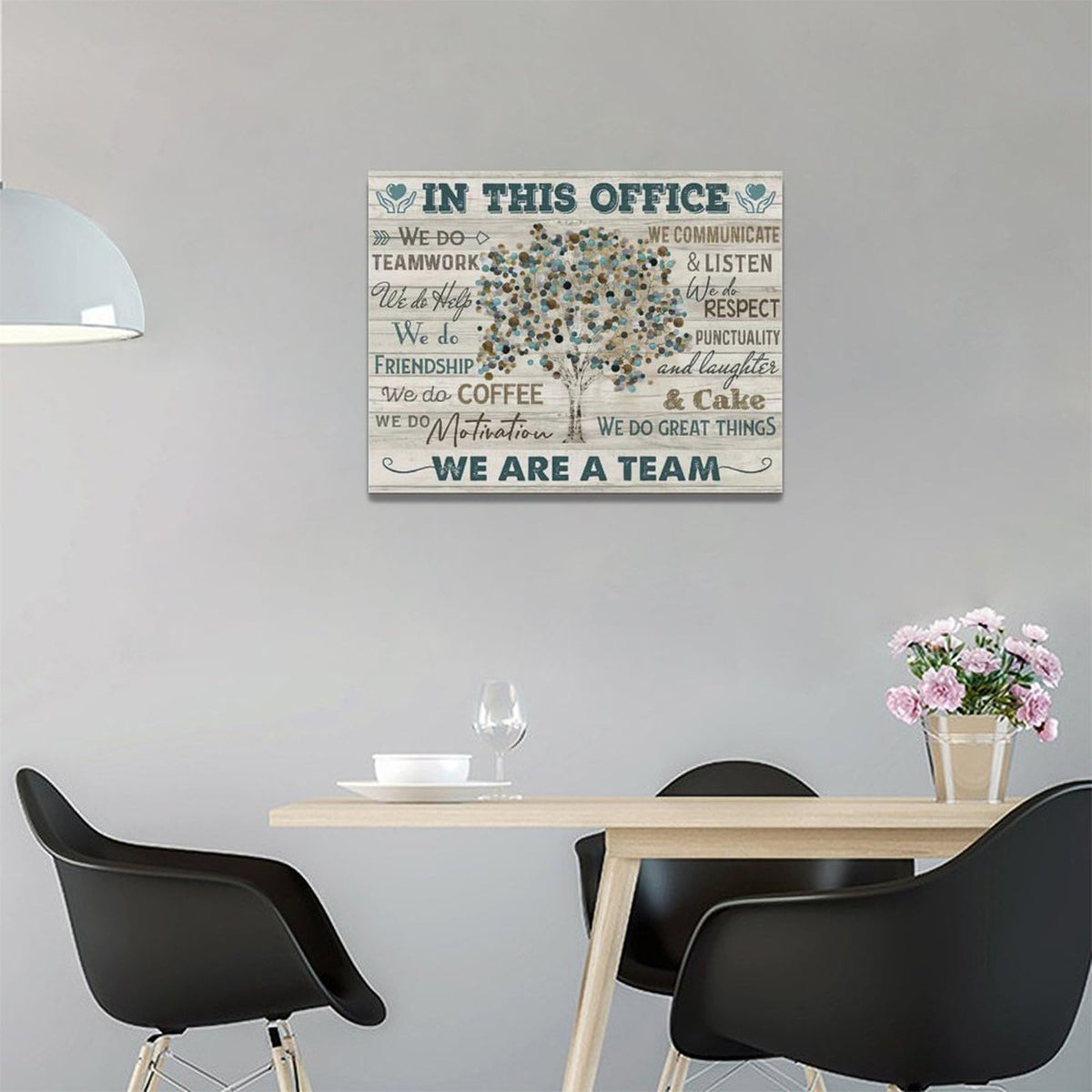 In This Office Wall Art Motivational Quotes Pictures Wall Decor We Are A Team Canvas Painting Modern Room Office Decorations