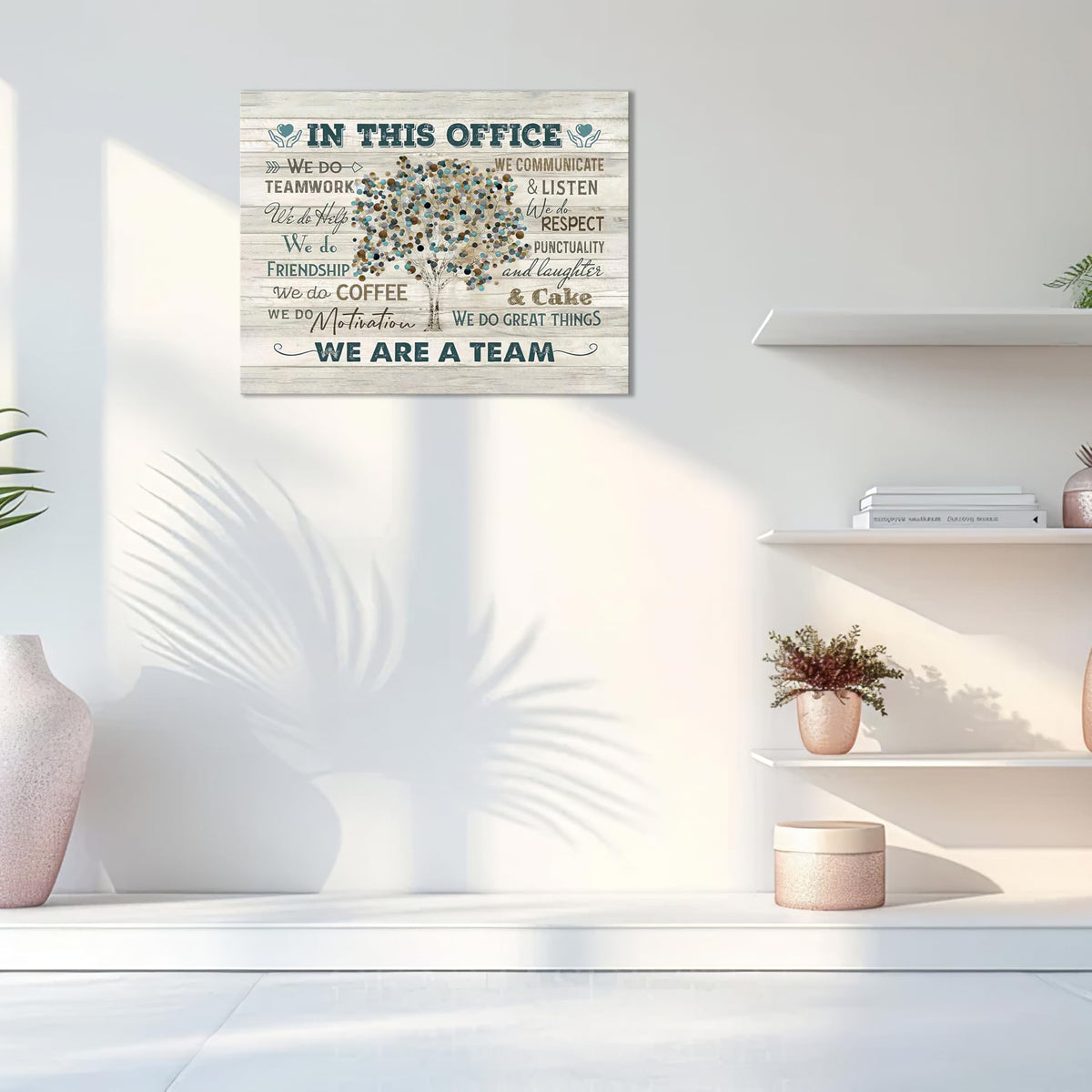 In This Office Wall Art Motivational Quotes Pictures Wall Decor We Are A Team Canvas Painting Modern Room Office Decorations