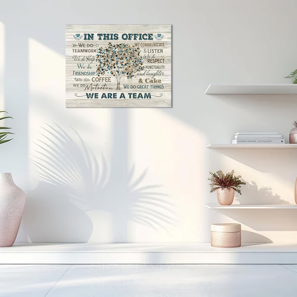 In This Office Wall Art Motivational Quotes Pictures Wall Decor We Are A Team Canvas Painting Modern Room Office Decorations