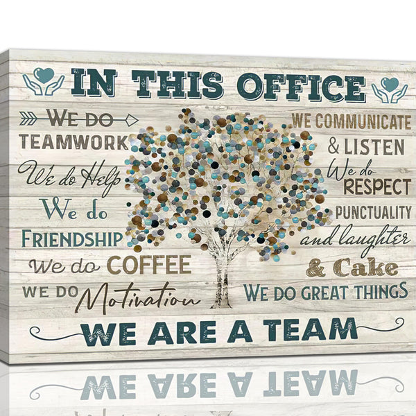 In This Office Wall Art Motivational Quotes Pictures Wall Decor We Are A Team Canvas Painting Modern Room Office Decorations