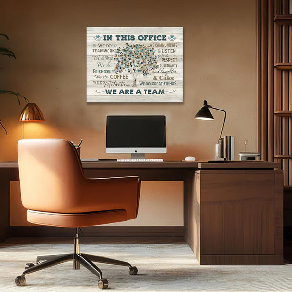 In This Office Wall Art Motivational Quotes Pictures Wall Decor We Are A Team Canvas Painting Modern Room Office Decorations