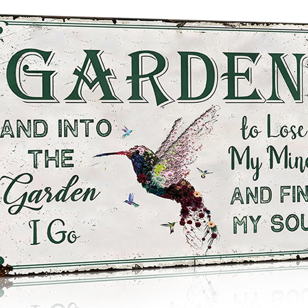 Gardening Gifts Vintage Gardening Signs Into The Garden To Lose My Mind Tin Sign for Home Garden