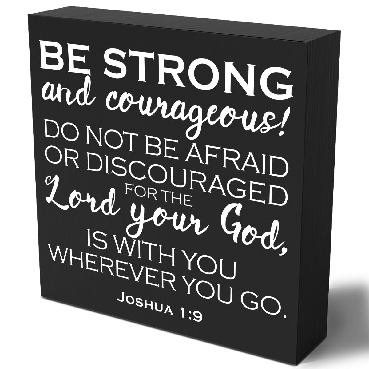 Bible Verse Wooden Box Sign Plaque Be Strong and Courageous Do Not Be Afraid Wood Box Sign Rustic Art