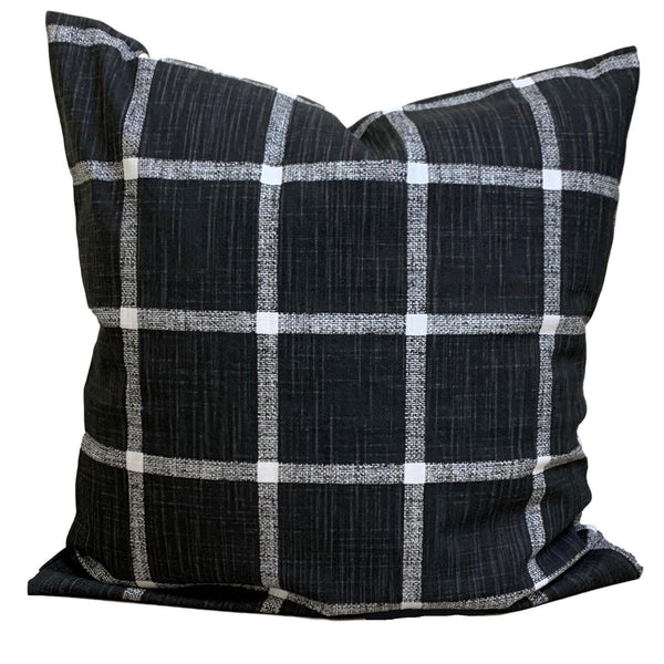 Black Pillow Cover, Black Throw Pillow Cover, Black Farmhouse Pillow Cover Euro Shams