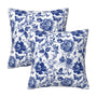Blue and White Porcelain Floral Butterfly Pillow Covers 18x18 in Vintage Chinoiserie