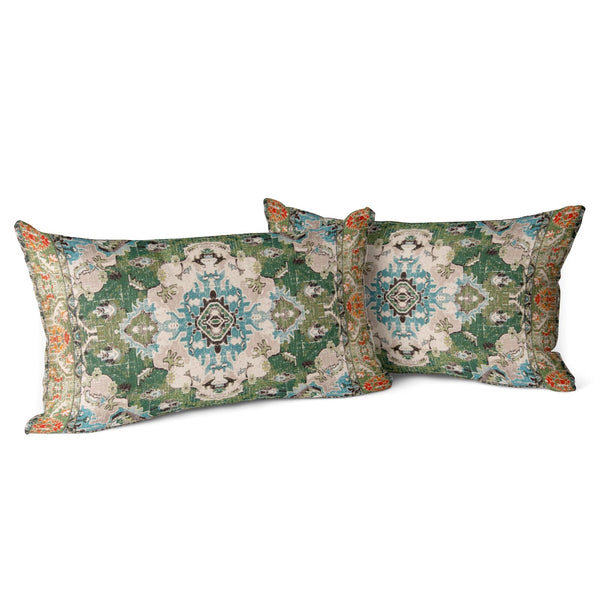 Boho Throw Pillow Covers 12x20 inch Set of 2 Boho Rug Carpet Single Sided Pattern Velvet