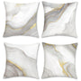 Grey Gold Marble Throw Pillow Covers 18 x 18 Inch Modern Abstract Marble Texture