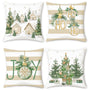 Winter Christmas Throw Pillow Covers 18 x 18 Inch Xmas Trees