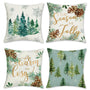 Winter Christmas Tree Throw Pillow Covers 18 x 18 Inch Pine Needles Pinecone Xmas Tree Snowflake