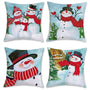 Winter Snowman Throw Pillow Covers 18 x 18 Inch Pine Tree Snowflake