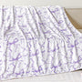 Purple Bow Throw Blanket Preppy Blanket Coquette 50" x 60" Flannel Soft Cute Bow Decor Lightweight Aesthetic