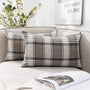 Brown Tartan Plaid Lumbar Pillow Cover 12x20 Set of 2 Farmhouse Buffalo Plaid Brown Striped