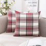 Red Christmas Tartan Plaid Pillow Covers 18x18 Set of 2
