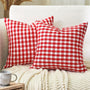 Red and White Christmas Decor Buffal Plaid Pillow Covers 18x18 Set of 2