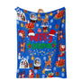 Blue Cute Christmas Blankets and Throws for Adults/Women/Boys/Kids, Holiday Fleece Throw Blanket