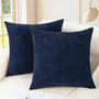 Throw Pillow Covers Decorative 18 X 18 Inches Pack of 2 Cozy Navy Blue Velvet Cushion Cases