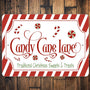 Candy Cane Lane Retro Metal Tin Sign Traditional Christmas Sweets and Treats Print Wall Art