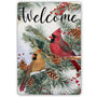 Cardinal Decor Metal Poster, Welcome Winter Cardinal Wall Decor, Outdoor Winter Decorations