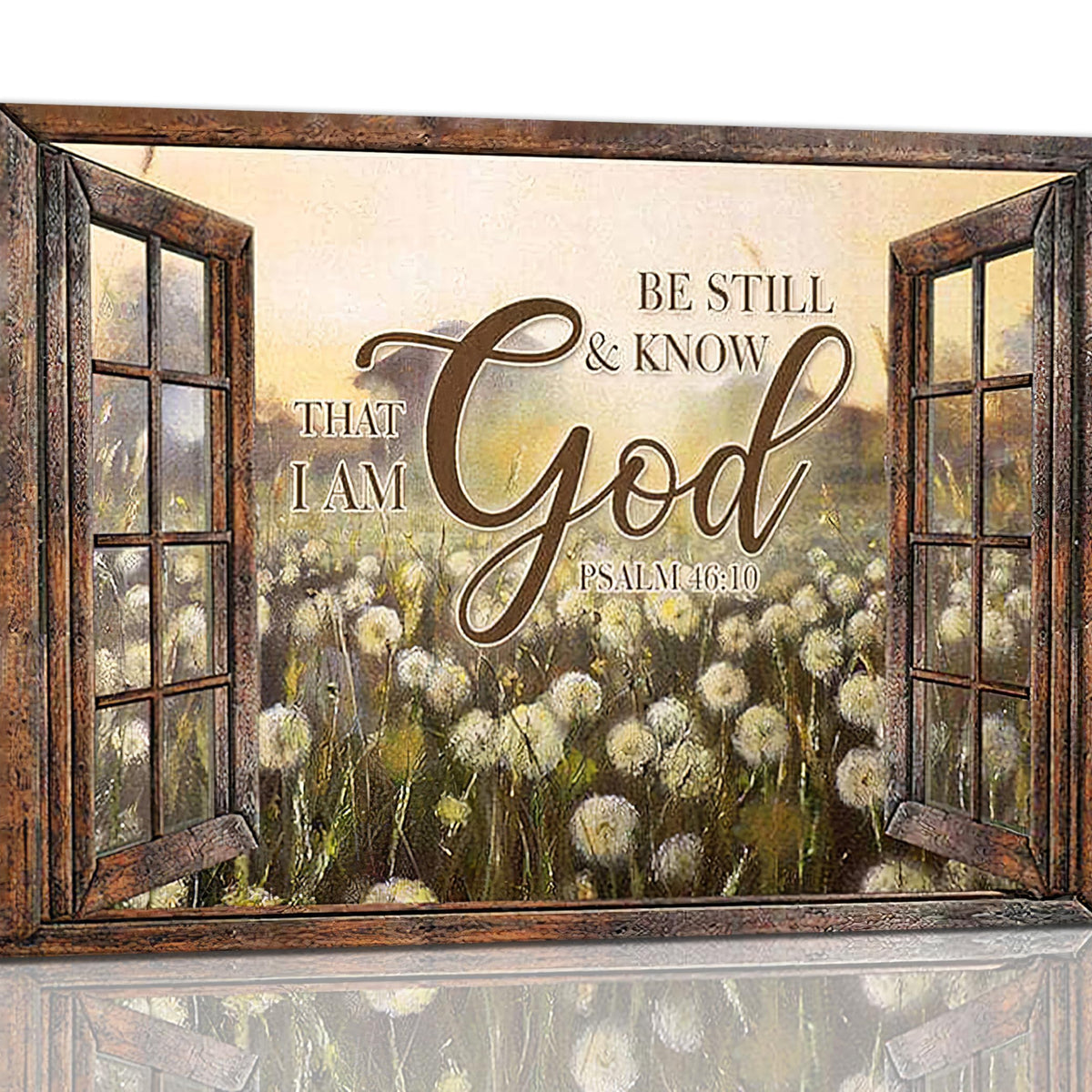 Farmhouse Dandelion Wall Art Christian Wall Decor Be Still Know Pictures Canvas Print Painting Frame
