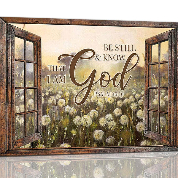 Farmhouse Dandelion Wall Art Christian Wall Decor Be Still Know Pictures Canvas Print Painting Frame