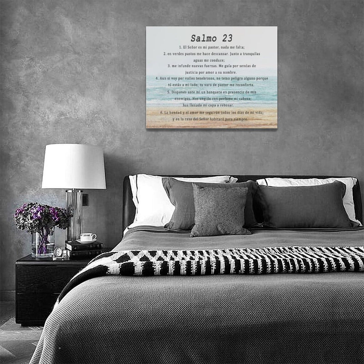 Salmo 23 Wall Art Psalm 23 Wall Decor Canvas Print Painting Christian Artwork Home Decorations for Bedroom Living Room