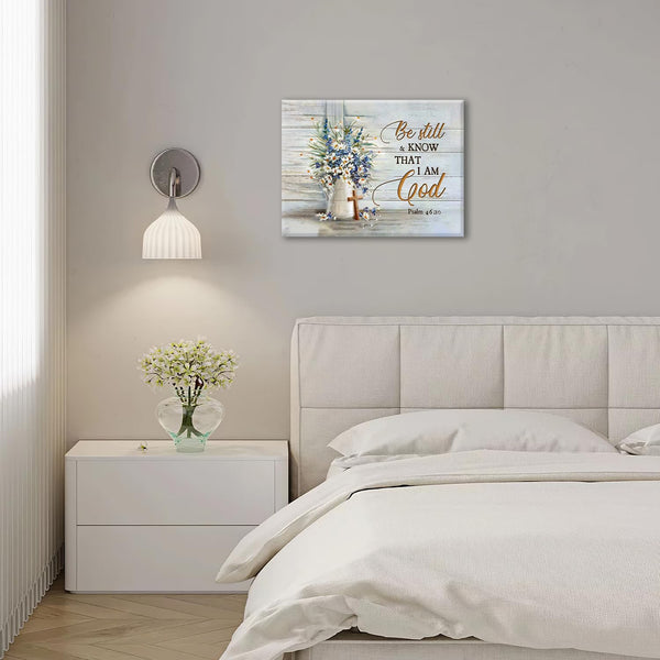 Farmhouse Christian Wall Art Wall Decor Country Flower Floral Canvas Print Painting Pictures