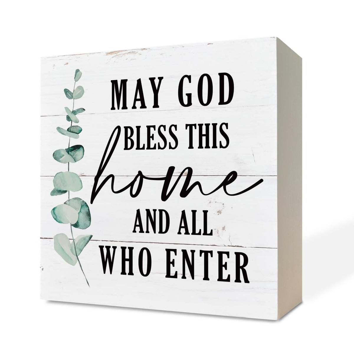 Christian Wooden Box Sign - Inspirational Table Sign, Front Door Decor, Home Decor